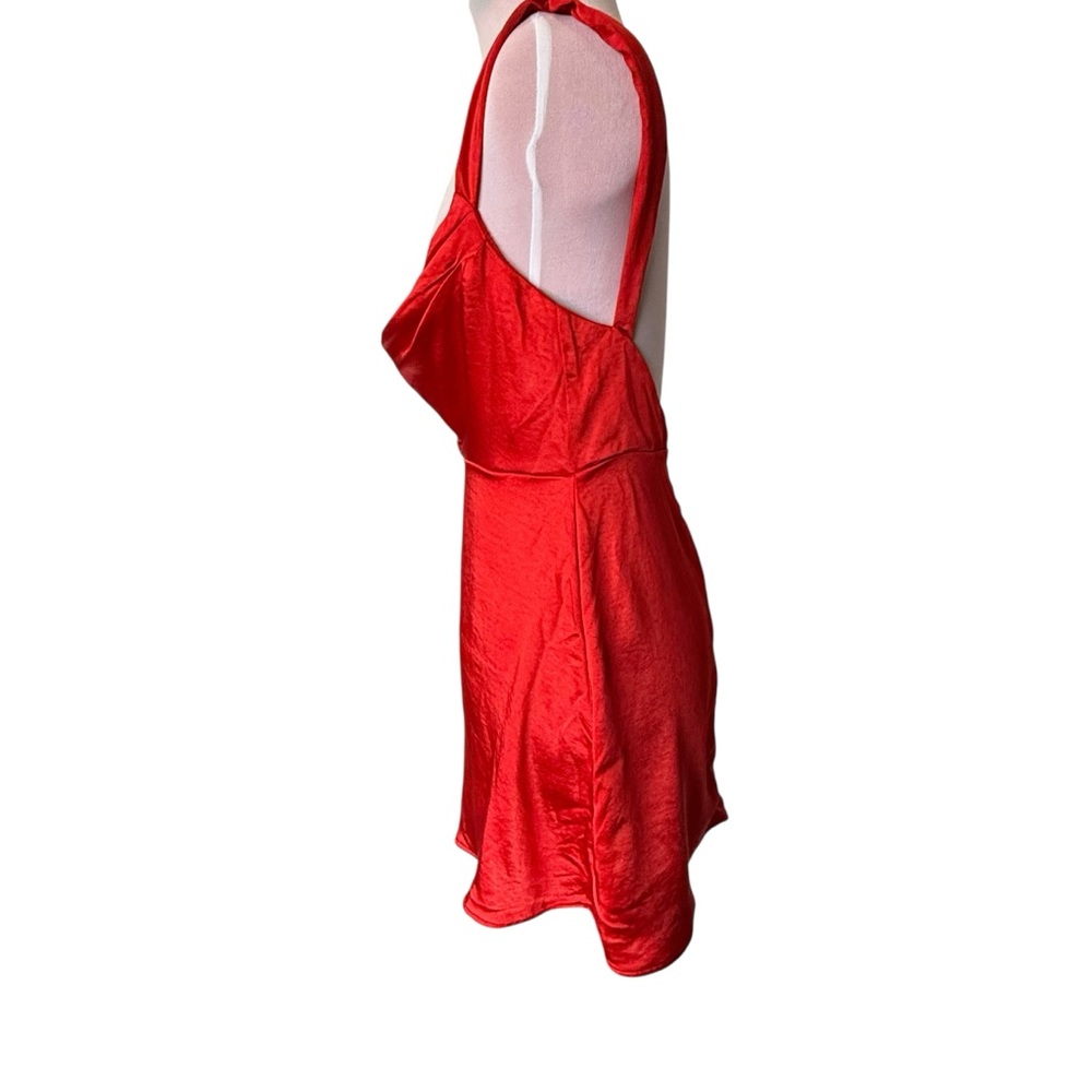 RunAway Havana Sexy Vixen Red Satin Mini Dress unique low back date night hot 💃 - Picture 6 of 16